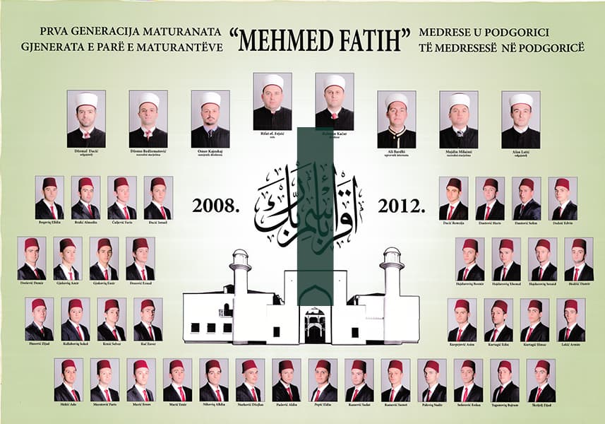 Tablo I. generacije maturanata Medrese „Mehmed Fatih“, 2008–2012.